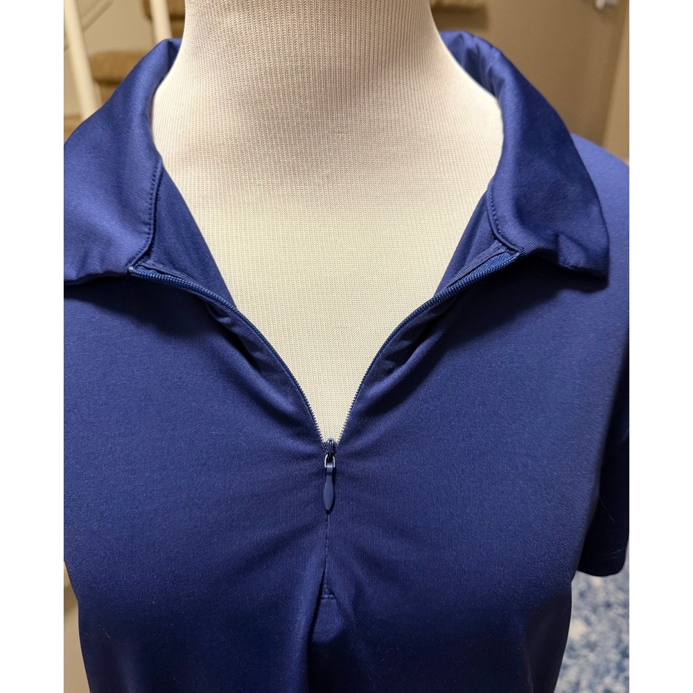 Tommy Bahama Golf Womens Blue Quarter Zip Short Sleeve Polo Shirt Size Large - Picture 3 of 7